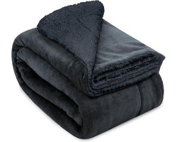 White-label Fleece Deken - Zachte Plaid - Warmtedeken 150x200cm - Antraciet
