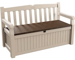 White-Label® Klepbank - Opbergbank Woonkamer - Dekenkist voor Slaapkamer - Beige