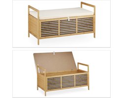 White-Label® Klepbank - Opbergbank Woonkamer - Dekenkist voor Slaapkamer - Natuurlijk