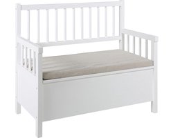 White-Label® Klepbank - Opbergbank Woonkamer - Dekenkist voor Slaapkamer - Wit