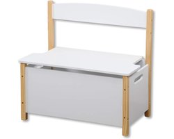 White-Label® Klepbank - Opbergbank Woonkamer - Dekenkist voor Slaapkamer - Wit