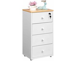 White-Label® Ladenkastje - Ladeblok Bureau Organizer - Archiefkast -Wit en bruin