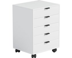 White-Label® Ladenkastje - Ladeblok Bureau Organizer - Archiefkast - Wit en Zwart