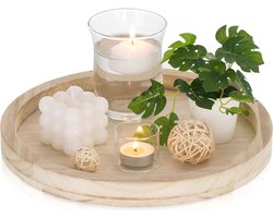 White-Label® Luxe Kaarsenplateau - Decoratief Dienblad - Sierschaal - Beige