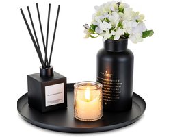 White-Label® Luxe Kaarsenplateau - Decoratief Dienblad - Sierschaal - Beige