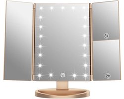 White-Label® Make up Spiegel met Verlichting - Hollywood Spiegel - Scheerspiegel - Brons