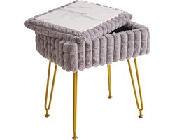White-label® Make up Stoel - Kaptafel Kruk - Visagie - Grijs