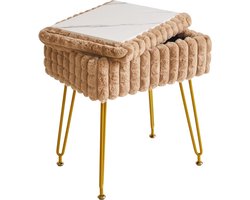 White-label® Make up Stoel - Kaptafel Kruk - Visagie - Khaki