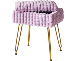 White-Label® Make up Stoel - Kaptafel Kruk - Visagie - Paars