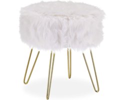White-label® Make up Stoel - Kaptafel Kruk - Visagie - Wit