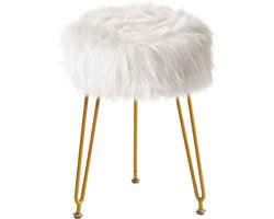 White-Label® Make up Stoel - Kaptafel Kruk - Visagie - Wit