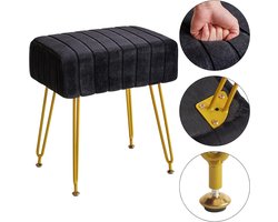 White-Label® Make up Stoel - Kaptafel Kruk - Visagie - Zwart