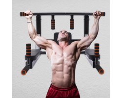 White-Label® Rekstok - Duikelrek - Turnrek voor Thuis -Zwart met oranje