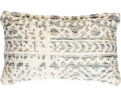 White Label Sierkussen Liv 50 X 30 Cm Polykatoen Wit/blauw