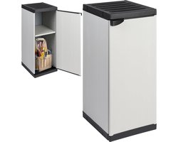 White-Label® Tuinkast - Tuinkist - Tuinkasten voor Buiten - Tuinberging - Kunststof - 35x40x85cm - Grijs