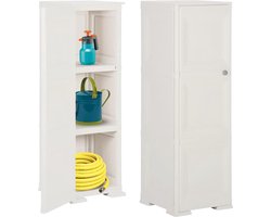White-Label® Tuinkast - Tuinkist - Tuinkasten voor Buiten - Tuinberging - Kunststof - 40x45x125cm - Wit