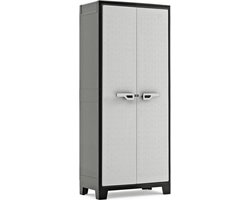 White-Label® Tuinkast - Tuinkist - Tuinkasten voor Buiten - Tuinberging - Kunststof -90x50x190cm - Grijs met Wit