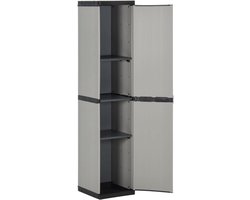 White-Label® Tuinkast - Tuinkist - Tuinkasten voor Buiten - Tuinberging - Kunststof - Grijs en Zwart