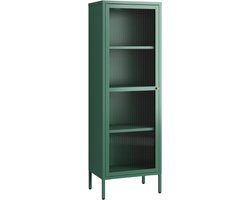 White-Label® Vitrinekast met Glas - Dressoir Kasten - Opbergkast - Groen