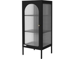 White-Label® Vitrinekast met Glas - Dressoir Kasten - Opbergkast - Zwart