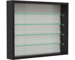 White-Label® Vitrinekast met Glas - Dressoir Kasten - Opbergkast - Zwart