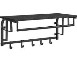 White-Label® Wandkapstok met Hoedenplank - Kapstok Hangend met Plank - Wandhaak -Rustiek bruin