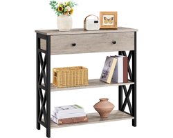 White-Label® Wandtafel - Dressoir Kasten - Haltafel - Zwart - Industrieel