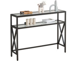 White-Label® Wandtafel - Dressoir Kasten - Haltafel - Zwart - Industrieel