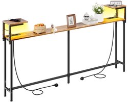 White-Label® Wandtafel - Dressoir Kasten - Haltafel - Zwart - Industrieel