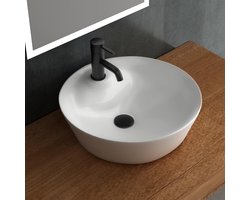 White-Label® Waskom - Opzetwastafel Rond - Kleine Opbouw - WIt