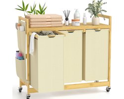 White-Label® Wassorteerder 3 Vaken - Wasmand - Wassorteerder - Beige