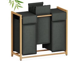 White-Label® Wassorteerder 3 Vaken - Wasmand - Wassorteerder - Donkergrijs