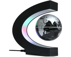 White-Label® Wereldbol Met Verlichting - Led Lamp Kinderen - Bureaulamp - Zwart