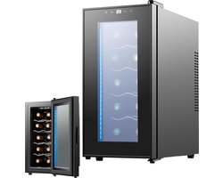 White-Label® Wijnkoelkast - Wijnklimaatkast - Wijnkoeler - Flessenkoelkast - Zwart