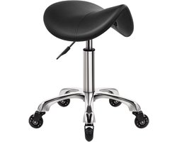 White-Label® Zadelkruk op Wielen - Kapperskruk Ergonomisch - Tabouret