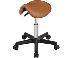 White-Label® Zadelkruk op Wielen - Kapperskruk Ergonomisch - Tabouret