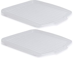 Whitefurze Afdruipmat/Droogmat - 2x - transparant - kunststof - 45x38
