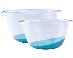 Whitefurze Beslagkommen set - 2x stuks - 3,5 liter en 6 liter - blauw