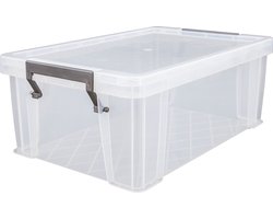 Whitefurze Opbergbox - 10 liter - Transparant - 40 x 26 x 15 cm - kunststof - opslag oplossingen - kist - met deksel