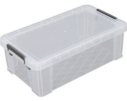Whitefurze Opbergbox - 5.8 liter - Transparant - 35 x 19 x 12 cm - kunststof - opslag oplossingen - kist - met deksel