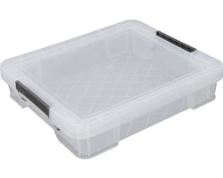 Whitefurze Opbergbox - 9 liter - Transparant - 43 x 36 x 8 cm - kunststof - opslag oplossingen - kist - met deksel