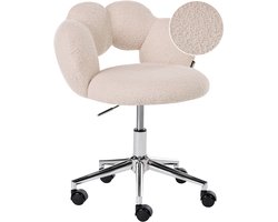 WHIZZY - Bureaustoel - Lichtbeige - Bouclé