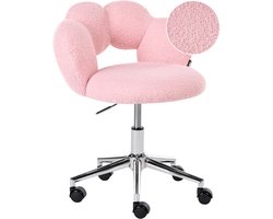 WHIZZY - Kinderbureaustoel - Roze - Bouclé