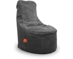 Whoober Nice – Stoel Zitzak – Antraciet dik ribfluweel – Comfortabel & Duurzaam