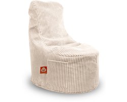 Whoober Nice – Stoel Zitzak – Crême dik ribfluweel – Comfortabel & Duurzaam