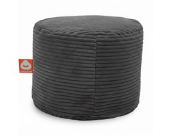 Whoober Rhodos – Poef Zitzak – Antraciet dik ribfluweel – Comfortabel & Duurzaam