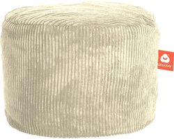 Whoober zitzak poef Rhodos ribcord crème - Wasbaar - Zacht en comfortabel