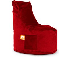 Whoober zitzak stoel Nice velvet rood - Wasbaar - Zacht en comfortabel