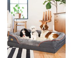 Whoopr® Hondensofa - Groot Hondenbed - Hondenmand - Zacht en Comfortabel - Anti-Allergie Warm Fleece - Verwijderbare en Wasbare Hoes - Waterdicht Huisdierbed - 135 x 100 x 33 cm - Maat 3XL