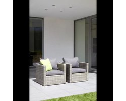 Wicker lounge fauteuil - tuinstoel- Vinci - antraciet - inclusief kussens